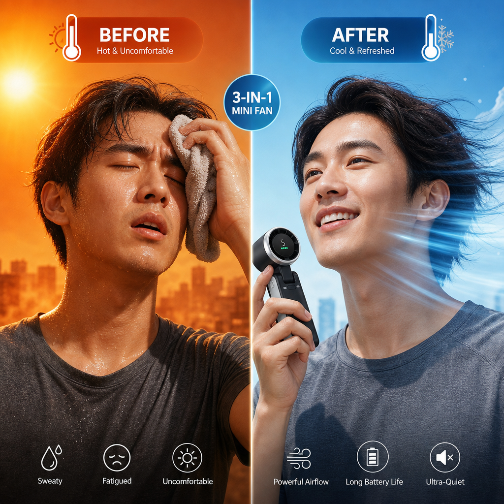 3-in-1 Rechargeable Mini Fan